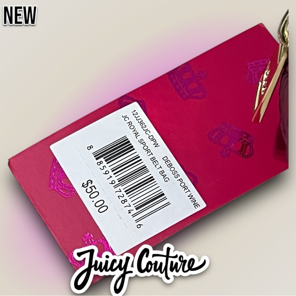 New NWT Juicy Couture Fanny Pack Belt Bag Purse - Maroon - Picture 3 of 7